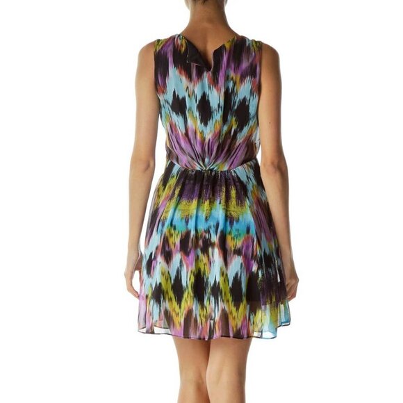 Miss Sixty Multicolor Print Pocketed Flared Dress - Picture 3 of 3